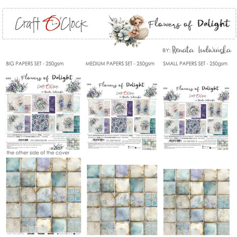 Craft O'Clock Flowers of Delight 8x8 Inch Paper Set by Renata Ludwinska (CC-C85-FOD-07) Craft O'Clock Flowers of Delight 8x8 Inch Paper Set by Renata Ludwinska (CC-C85-FOD-07)