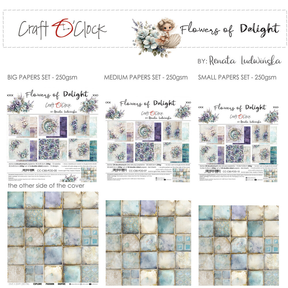 Craft O'Clock Flowers of Delight 6x6 Inch Paper Set by Renata Ludwinska (CC-C85-FOD-10) Craft O'Clock Flowers of Delight 6x6 Inch Paper Set by Renata Ludwinska (CC-C85-FOD-10)