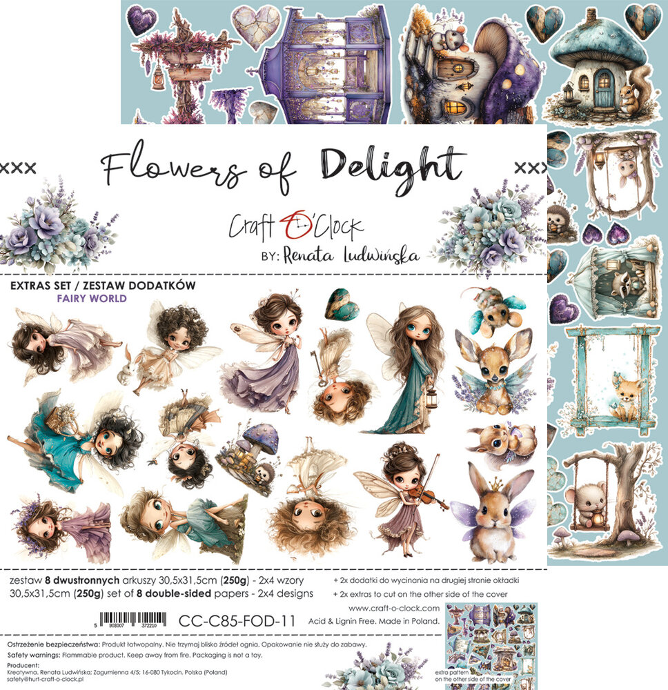 Craft O'Clock Flowers of Delight Extras Set Fairy World by Renata Ludwinska (CC-C85-FOD-11)