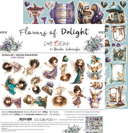 Craft O'Clock Flowers of Delight Extras Set Fairy World by Renata Ludwinska (CC-C85-FOD-11)
