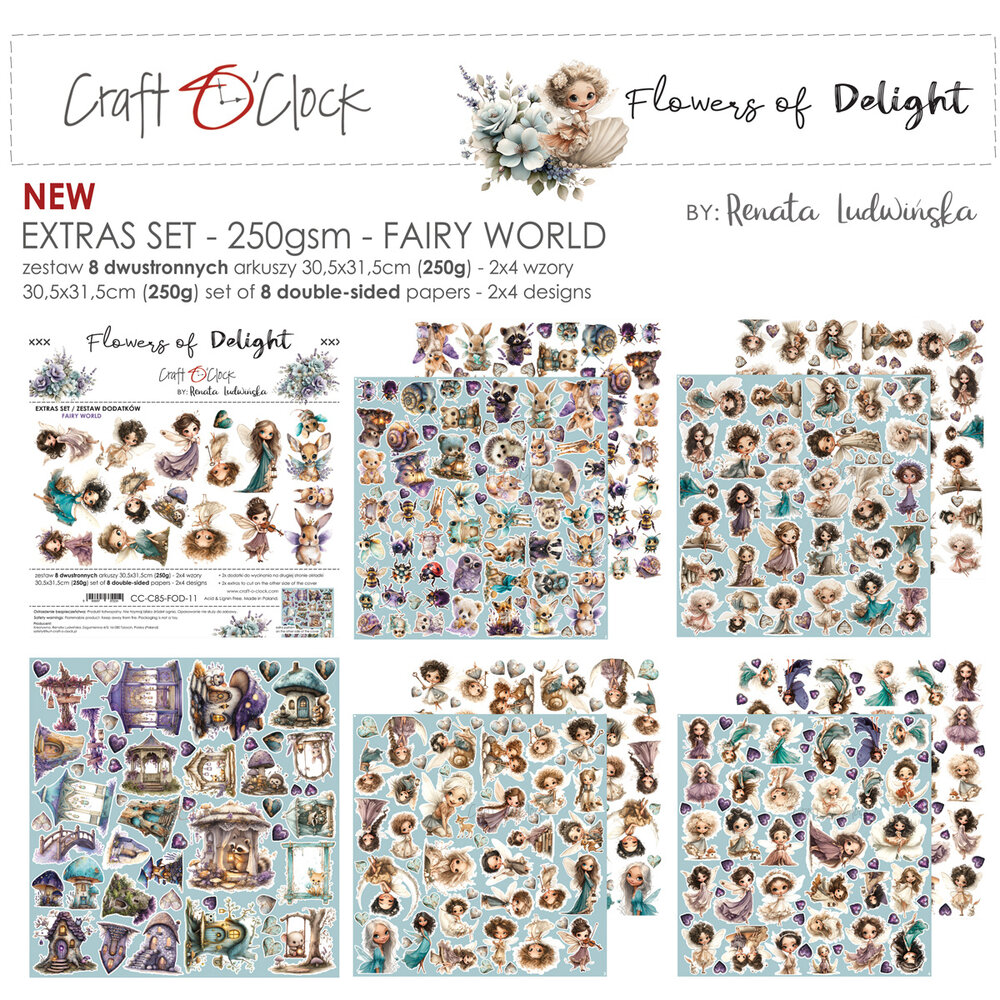 Craft O'Clock Flowers of Delight Extras Set Fairy World by Renata Ludwinska (CC-C85-FOD-11)