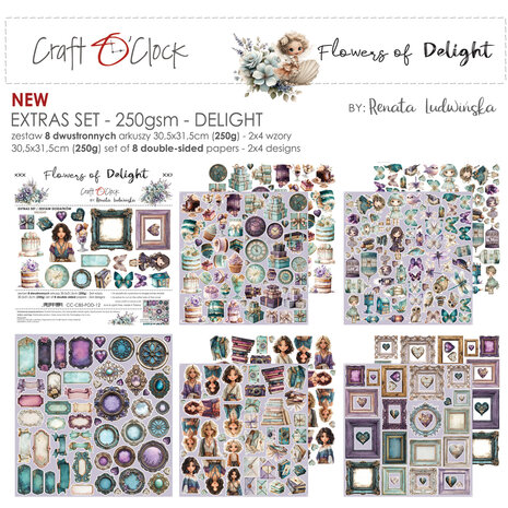 Craft O'Clock Flowers of Delight Extras Set Delight by Renata Ludwinska (CC-C85-FOD-12) Craft O'Clock Flowers of Delight Extras Set Delight by Renata Ludwinska (CC-C85-FOD-12)