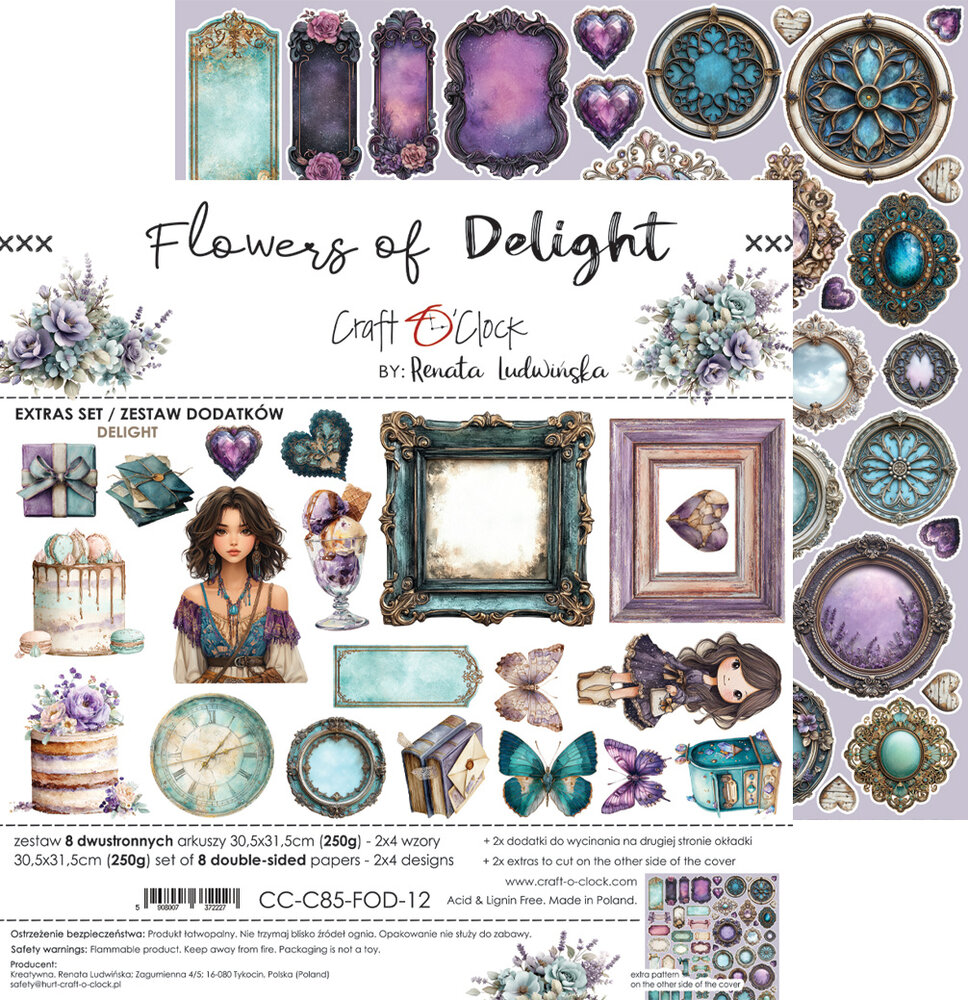 Craft O'Clock Flowers of Delight Extras Set Mix by Renata Ludwinska (CC-C85-FOD-13)