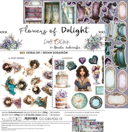 Craft O'Clock Flowers of Delight Extras Set Mix by Renata Ludwinska (CC-C85-FOD-13)