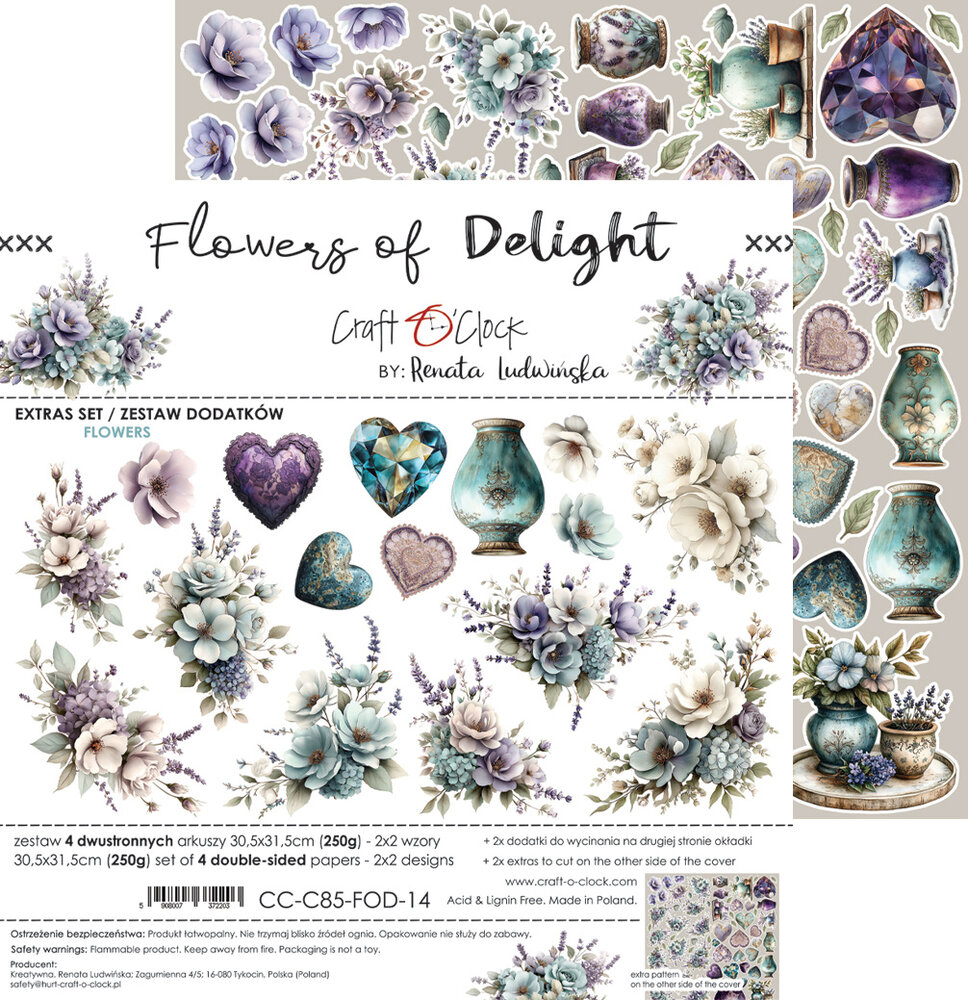 Craft O'Clock Flowers of Delight Extras Set Flowers by Renata Ludwinska (CC-C85-FOD-14)