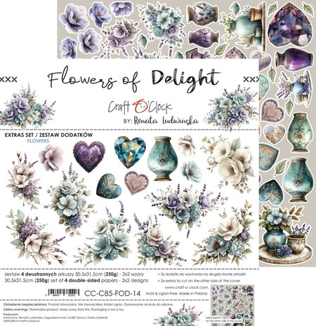 Craft O'Clock Flowers of Delight Extras Set Flowers by Renata Ludwinska (CC-C85-FOD-14)