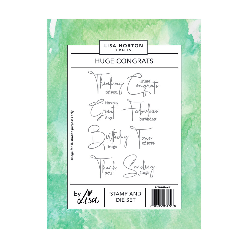 Lisa Horton Crafts Stamp and Die Set Huge Congratulations (LHCCD378)