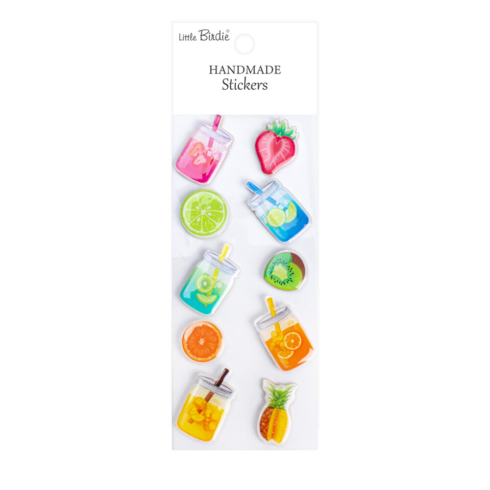 Little Birdie Handmade Resin Stickers Fruity Sips (6 packs x 10pcs) (CR110064) Little Birdie Handmade Resin Stickers Fruity Sips (6 packs x 10pcs) (CR110064)
