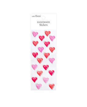 Little Birdie Handmade Resin Stickers Rosy Red Hearts (6 packs x 20pcs) (CR109817)