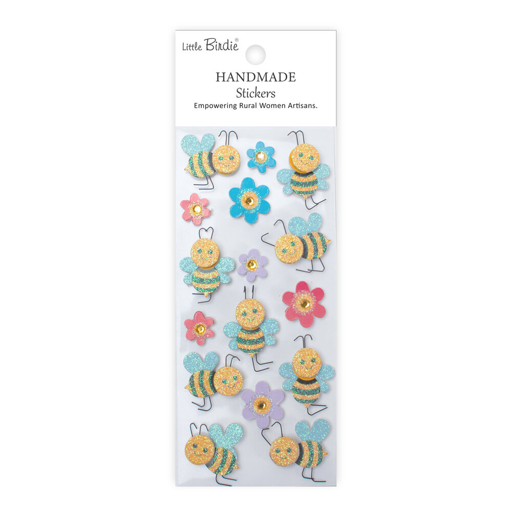 Little Birdie Handmade Stickers Bee Buzz (6 packs x 16pcs) (CR93060) Little Birdie Handmade Stickers Bee Buzz (6 packs x 16pcs) (CR93060)