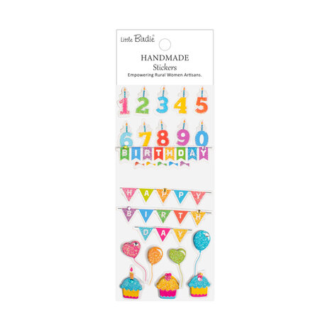 Little Birdie Handmade Stickers Birthday Bash (6 packs x 22pcs) (CR83963) Little Birdie Handmade Stickers Birthday Bash (6 packs x 22pcs) (CR83963)