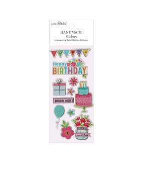 Little Birdie Handmade Stickers Birthday Sparkle (6 packs x 11pcs) (CR110495)