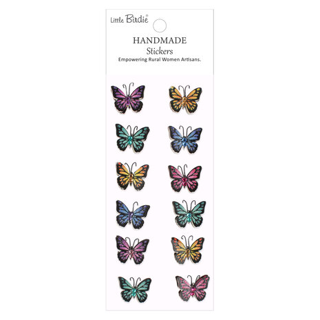 Little Birdie Handmade Stickers Butterfly Bling (6 packs x 12pcs) (CR110500) Little Birdie Handmade Stickers Butterfly Bling (6 packs x 12pcs) (CR110500)