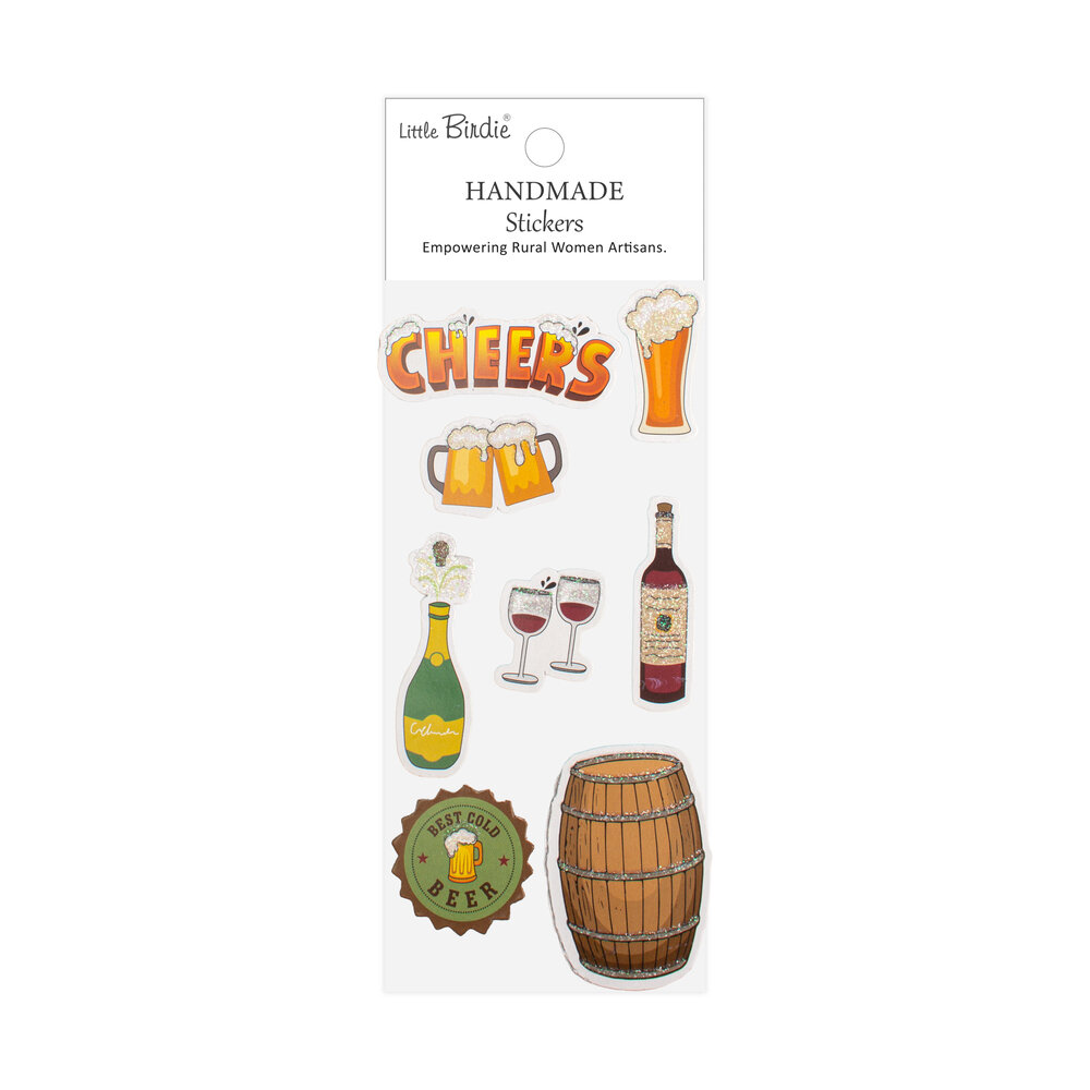 Little Birdie Handmade Stickers Clink & Drink (6 packs x 8pcs) (CR73087) Little Birdie Handmade Stickers Clink & Drink (6 packs x 8pcs) (CR73087)