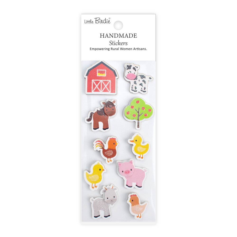 Little Birdie Handmade Stickers Farm Days (6 packs x 10pcs) (CR110058) Little Birdie Handmade Stickers Farm Days (6 packs x 10pcs) (CR110058)
