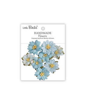 Little Birdie Handmade Printed Paper Flowers Vinita Blue Symphony (6 packs x 8pcs) (CR110140)