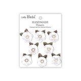 Little Birdie Handmade Flowers Butter Cup Frosty White (6 packs x 8pcs) (CR109910)