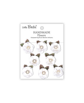Little Birdie Handmade Flowers Butter Cup Frosty White (6 packs x 8pcs) (CR109910)