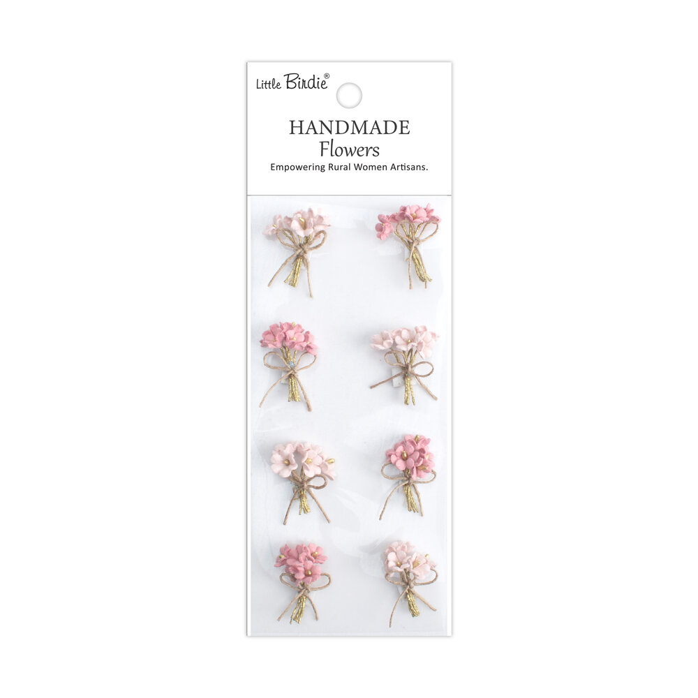 Little Birdie Handmade Flowers Bouquet Pink Passion (6 packs x 8pcs) (CR103270)