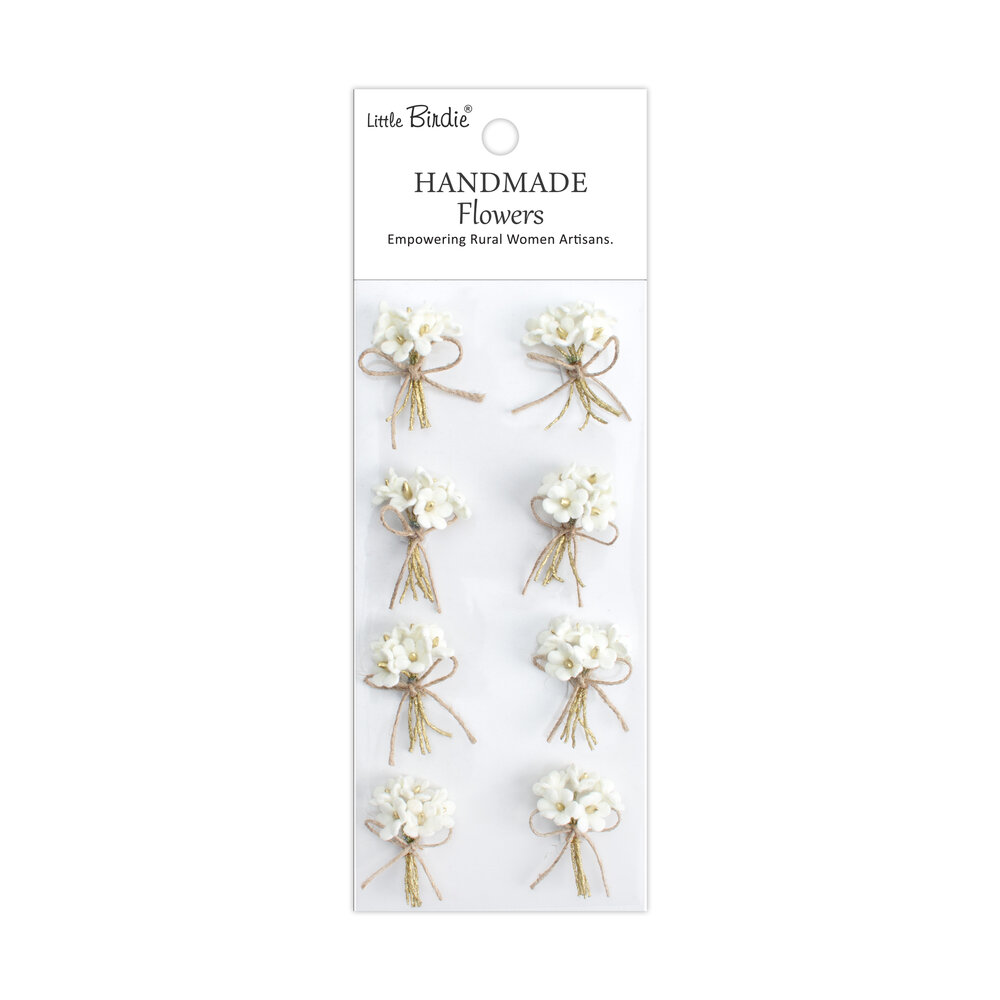 Little Birdie Handmade Flowers Bouquet Ivory Pearl (6 packs x 8pcs) (CR103266) Little Birdie Handmade Flowers Bouquet Ivory Pearl (6 packs x 8pcs) (CR103266)