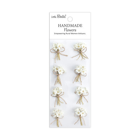 Little Birdie Handmade Flowers Bouquet Ivory Pearl (6 packs x 8pcs) (CR103266) Little Birdie Handmade Flowers Bouquet Ivory Pearl (6 packs x 8pcs) (CR103266)