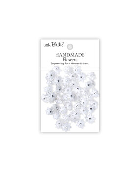 Little Birdie Handmade Flowers Micro Jewlled Florettes Frosty White (6 packs x 60pcs) (CR109988)