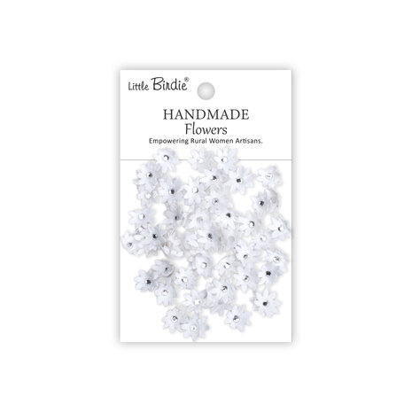 Little Birdie Handmade Flowers Micro Jewlled Florettes Frosty White (6 packs x 60pcs) (CR109988)