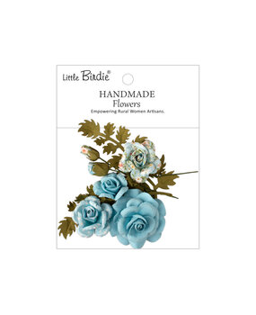 Little Birdie Handmade Printed Paper Flowers Roisin Blue Symphony (6 packs x 8pcs) (CR110134)
