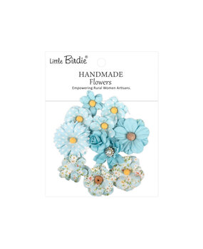 Little Birdie Handmade Printed Paper Flowers Mira Blue Symphony (6 packs x 10pcs) (CR110158)