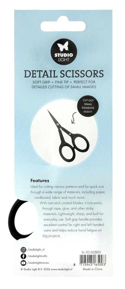 Studio Light Detail Scissors Soft Grip, Fine Tip, Non Stick, 4 Inch Essentials Tools (SL-TO-SCIS03) Studio Light Detail Scissors Soft Grip, Fine Tip, Non Stick, 4 Inch Essentials Tools (SL-TO-SCIS03)