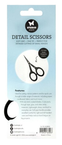Studio Light Detail Scissors Soft Grip, Fine Tip, Non Stick, 4 Inch Essentials Tools (SL-TO-SCIS03) Studio Light Detail Scissors Soft Grip, Fine Tip, Non Stick, 4 Inch Essentials Tools (SL-TO-SCIS03)