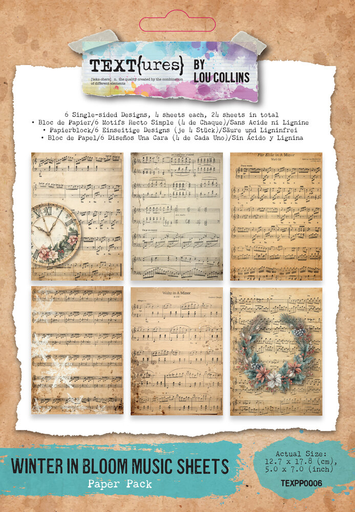 TEXT(ures) Winter in Bloom 5x7 Inch Paper Pack Music Sheets by Lou Collins (TEXPP0006) TEXT(ures) Winter in Bloom 5x7 Inch Paper Pack Music Sheets by Lou Collins (TEXPP0006)