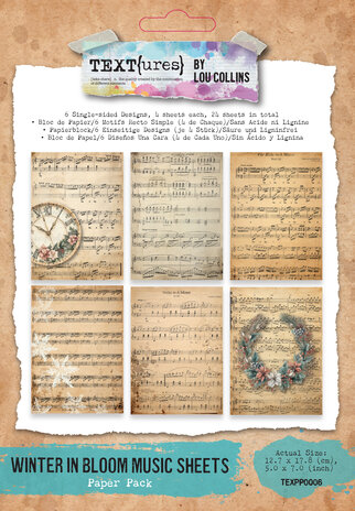 TEXT(ures) Winter in Bloom 5x7 Inch Paper Pack Music Sheets by Lou Collins (TEXPP0006) TEXT(ures) Winter in Bloom 5x7 Inch Paper Pack Music Sheets by Lou Collins (TEXPP0006)