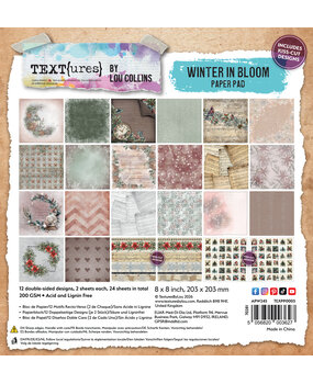 TEXT(ures) Winter in Bloom 8x8 Inch Paper Pad by Lou Collins (TEXPP0005) TEXT(ures) Winter in Bloom 8x8 Inch Paper Pad by Lou Collins (TEXPP0005)