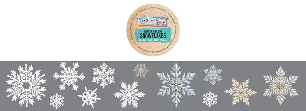 TEXT(ures) Winter in Bloom Kiss-Cut PET Tape Snowflakes (5cmx5m) by Lou Collins (TEXCT0002)