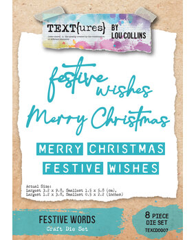 TEXT(ures) Winter in Bloom Craft Die Set Festive Words by Lou Collins (TEXCD0007) TEXT(ures) Winter in Bloom Craft Die Set Festive Words by Lou Collins (TEXCD0007)