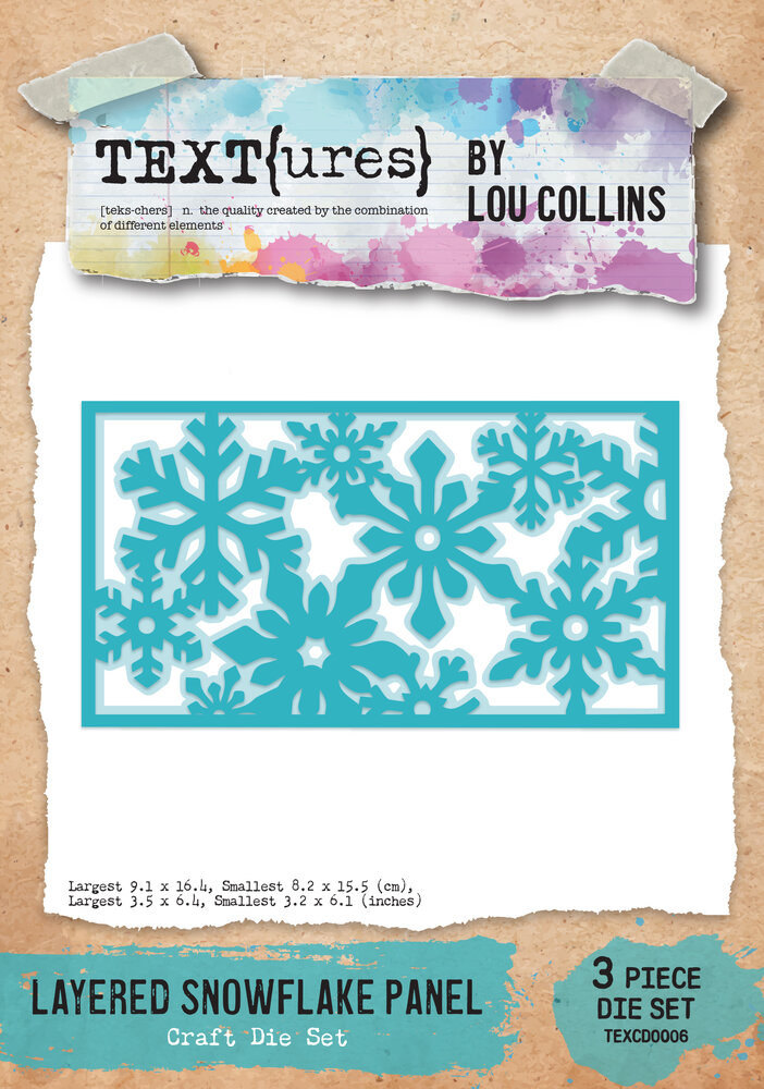 TEXT(ures) Winter in Bloom Craft Die Set Layered Snowflake Panel by Lou Collins (TEXCD0006) TEXT(ures) Winter in Bloom Craft Die Set Layered Snowflake Panel by Lou Collins (TEXCD0006)