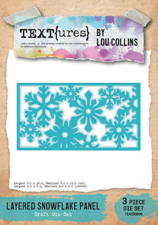 TEXT(ures) Winter in Bloom Craft Die Set Layered Snowflake Panel by Lou Collins (TEXCD0006) TEXT(ures) Winter in Bloom Craft Die Set Layered Snowflake Panel by Lou Collins (TEXCD0006)