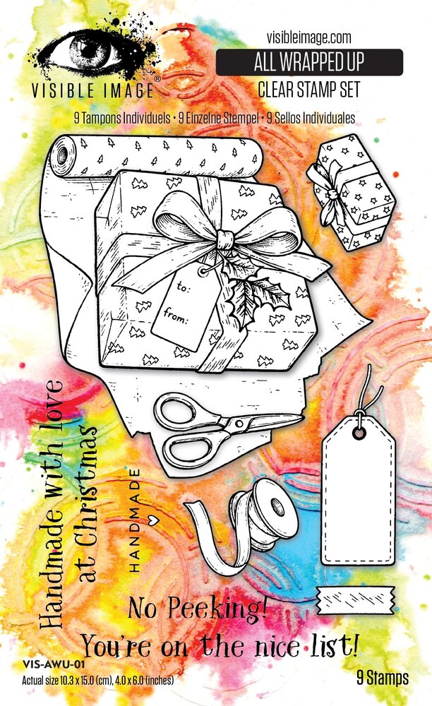 Visible Image Christmas Wrapped Up 4x6 Inch Stamp Set All Wrapped Up by Mark Alexander (VIS-AWU-01)