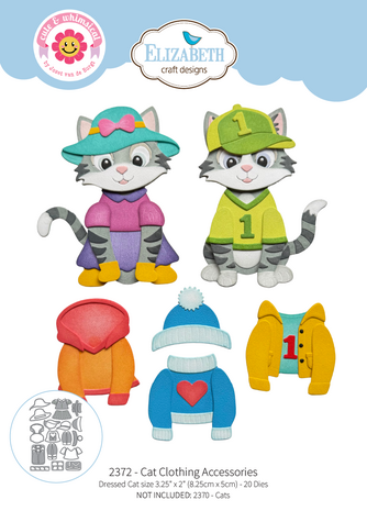 Elizabeth Craft Designs Meet the Cats Die Cat Clothing Accessories by Cute & Whimsical (2372) Elizabeth Craft Designs Meet the Cats Die Cat Clothing Accessories by Cute & Whimsical (2372)