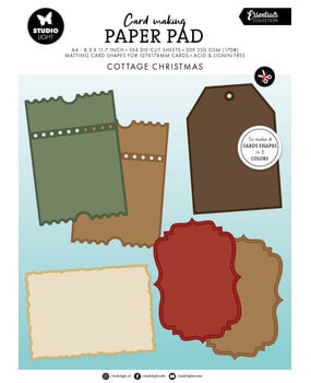 Studio Light Cottage Christmas Card Shapes for 127x178mm Cards Essentials Card Making Pad (SL-ES-CMP38)
