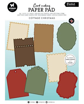 Studio Light Cottage Christmas Card Shapes for 105x148mm Cards Essentials Card Making Pad (SL-ES-CMP37)