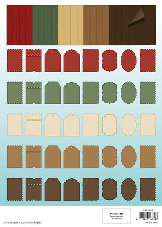 Studio Light Cottage Christmas Card Shapes for 105x148mm Cards Essentials Card Making Pad (SL-ES-CMP37)