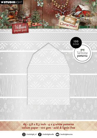 Studio Light Cottage Christmas A5 Vellum Paper Pad Backgrounds (SL-CC-VPP489) Studio Light Cottage Christmas A5 Vellum Paper Pad Backgrounds (SL-CC-VPP489)