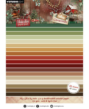 Studio Light Cottage Christmas A5 Paper Pad Unicolor (SL-CC-UPP488)