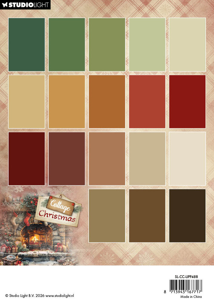 Studio Light Cottage Christmas A5 Paper Pad Unicolor (SL-CC-UPP488)