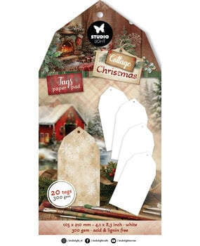 Studio Light Cottage Christmas Tag Paper Pad White (SL-CC-TAGBL14)