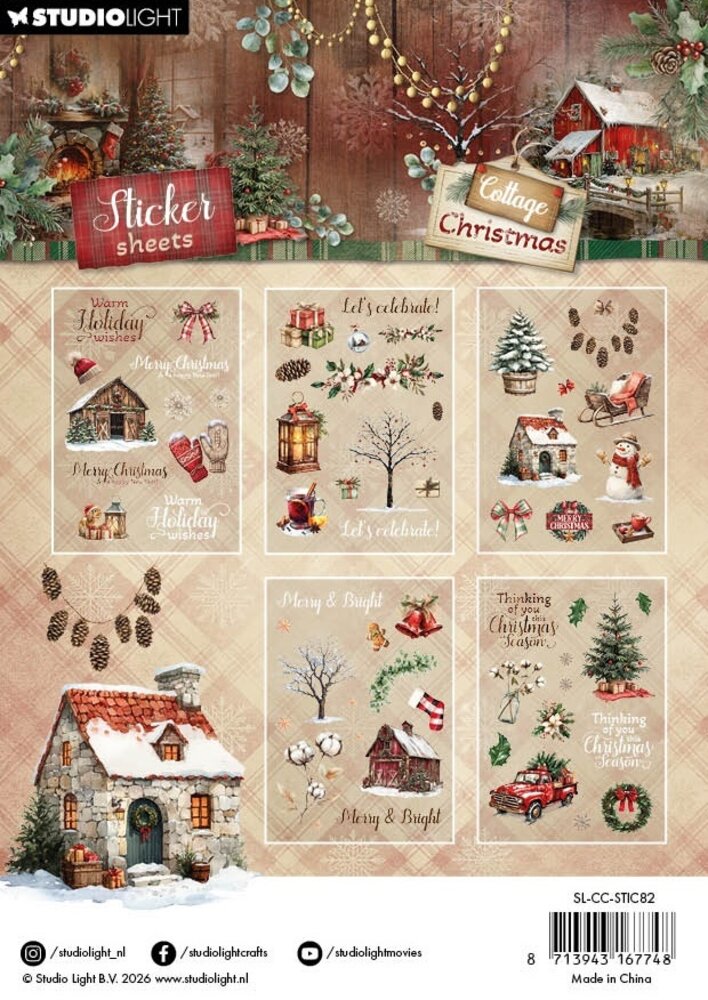 Studio Light Cottage Christmas Transparent Stickers Elements & Texts (SL-CC-STIC82) Studio Light Cottage Christmas Transparent Stickers Elements & Texts (SL-CC-STIC82)
