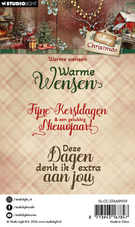 Studio Light Cottage Christmas Clear Stamps Warme Wensen (SL-CC-STAMP959) Studio Light Cottage Christmas Clear Stamps Warme Wensen (SL-CC-STAMP959)