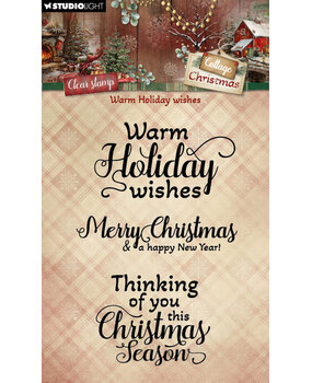 Studio Light Cottage Christmas Clear Stamps Warm Holiday Wishes (SL-CC-STAMP958)